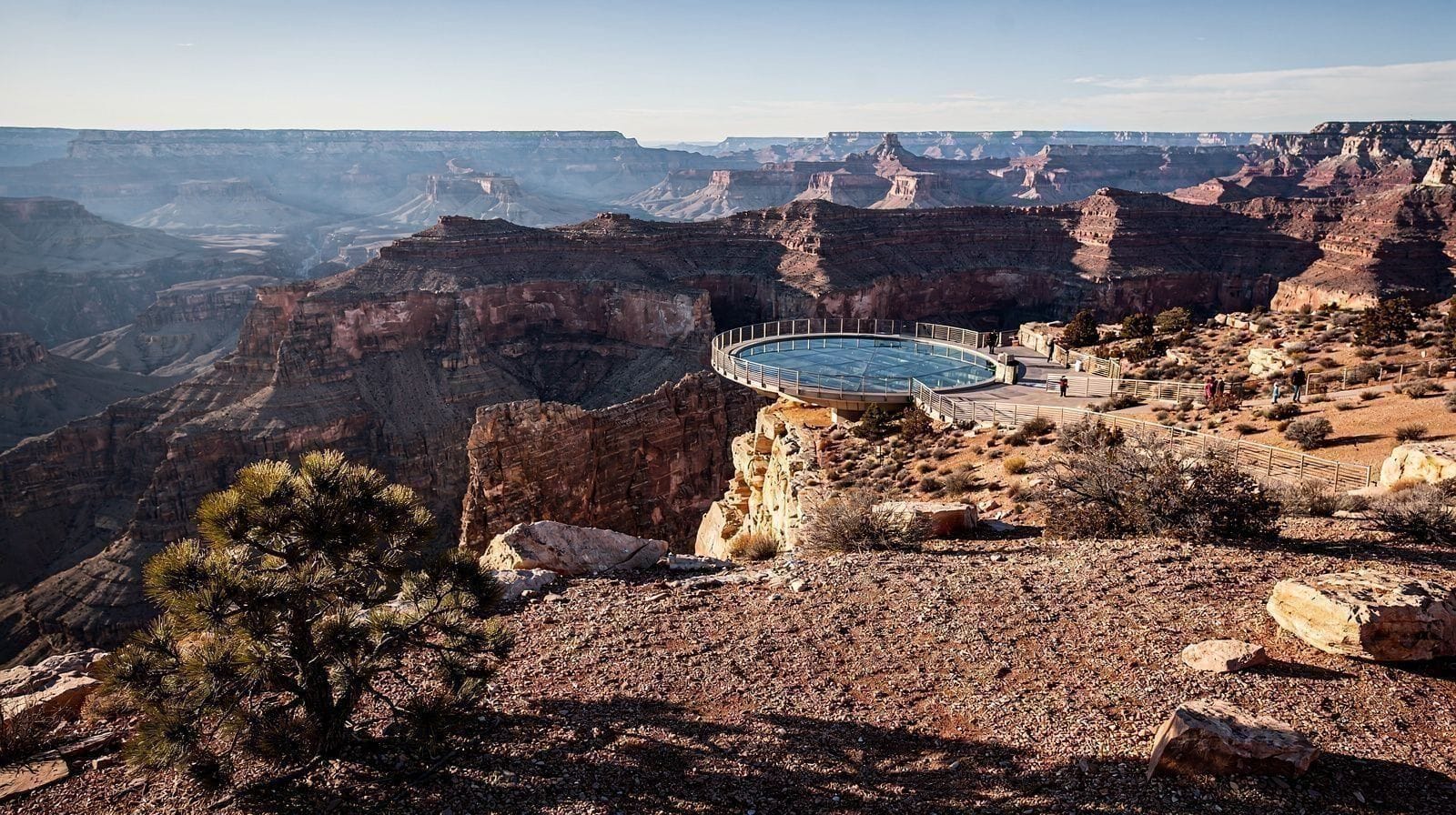 Skywalk del Grand Canyon West frente al South Rim