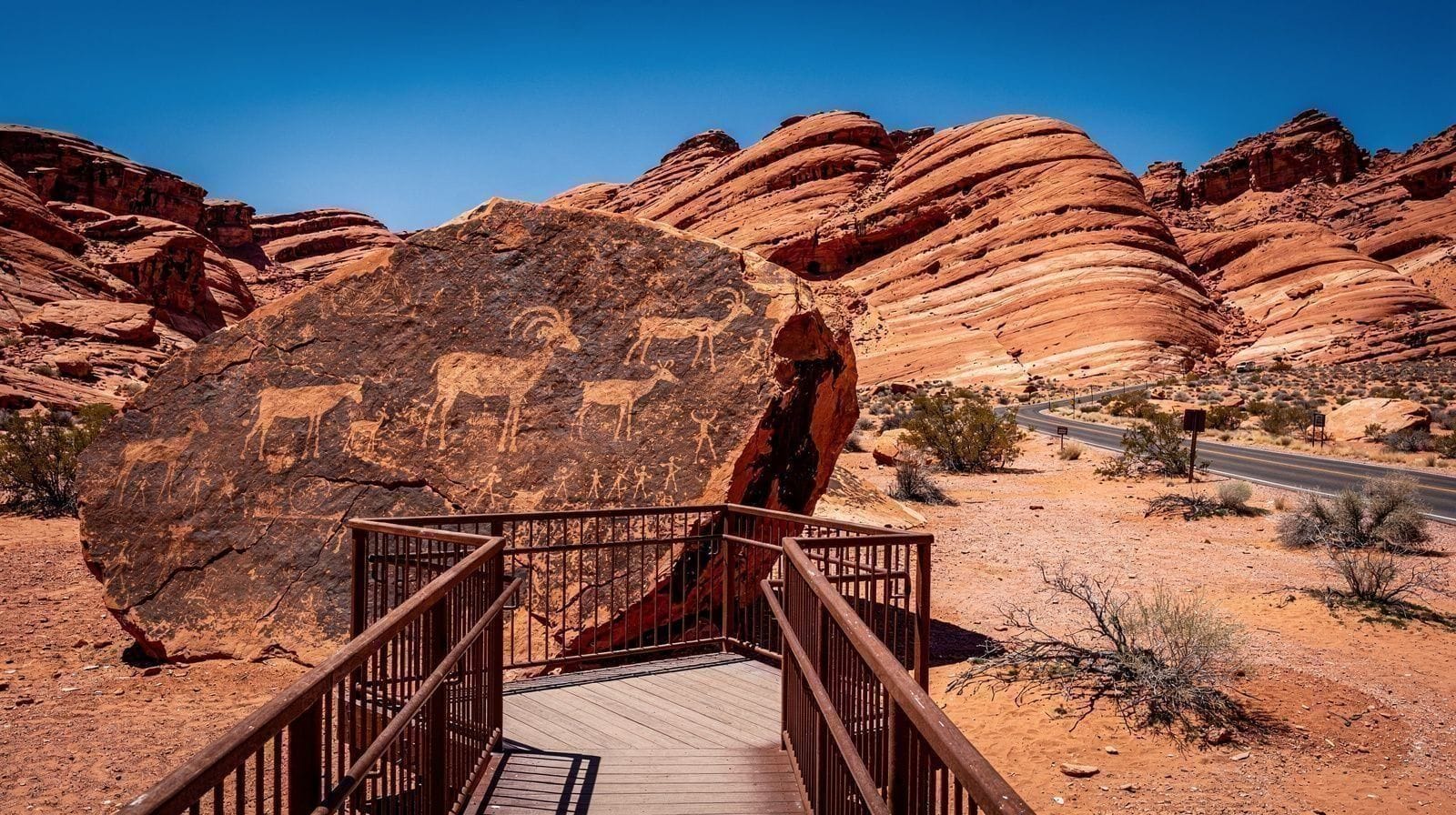 Pétroglyphes de Valley of Fire : Atlatl Rock et Mouse's Tank
